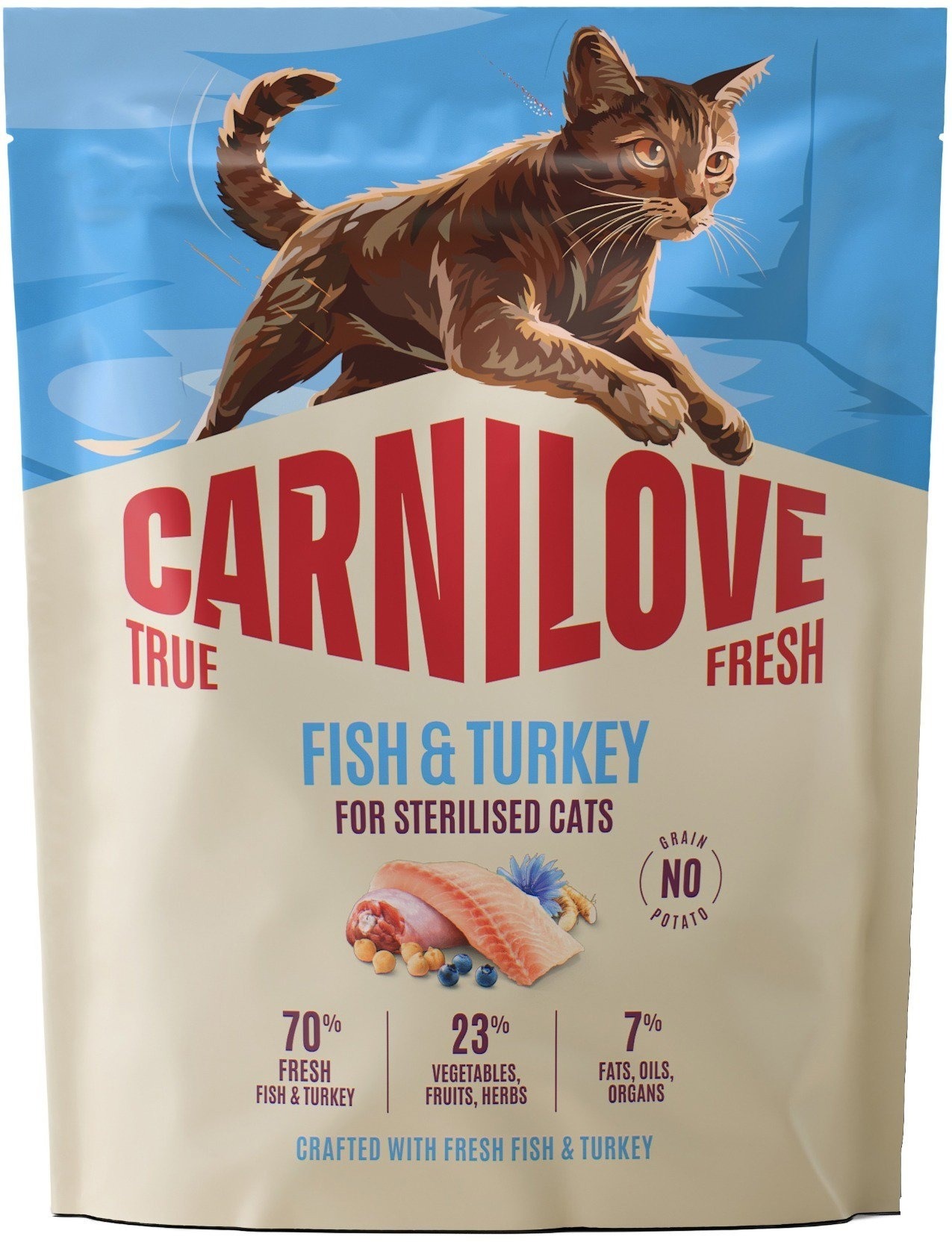 Carnilove True Fresh Cat Dry Fish & Turkey pre Sterilised Adult All Breeds 400 g