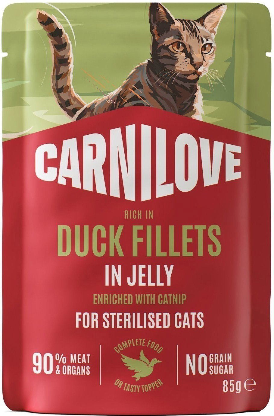 Carnilove Cat Pouch Jelly rich in Duck enriched with Catnip for sterilised 85 g