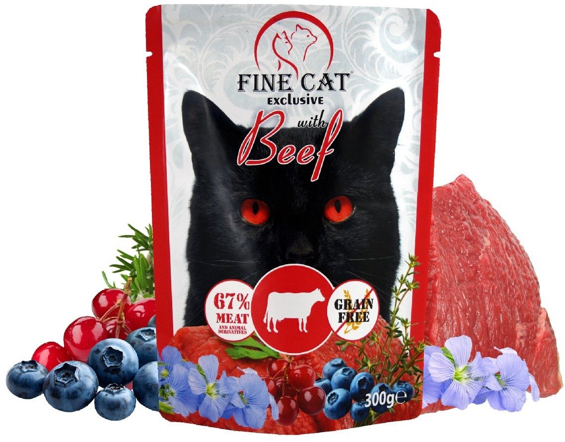 Fine Cat XXL kapsička pre mačky s hovädzím 9× 300 g