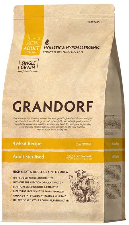 Grandorf granule pro kočky Adult Sterilized - 4 druhy masa 400 g