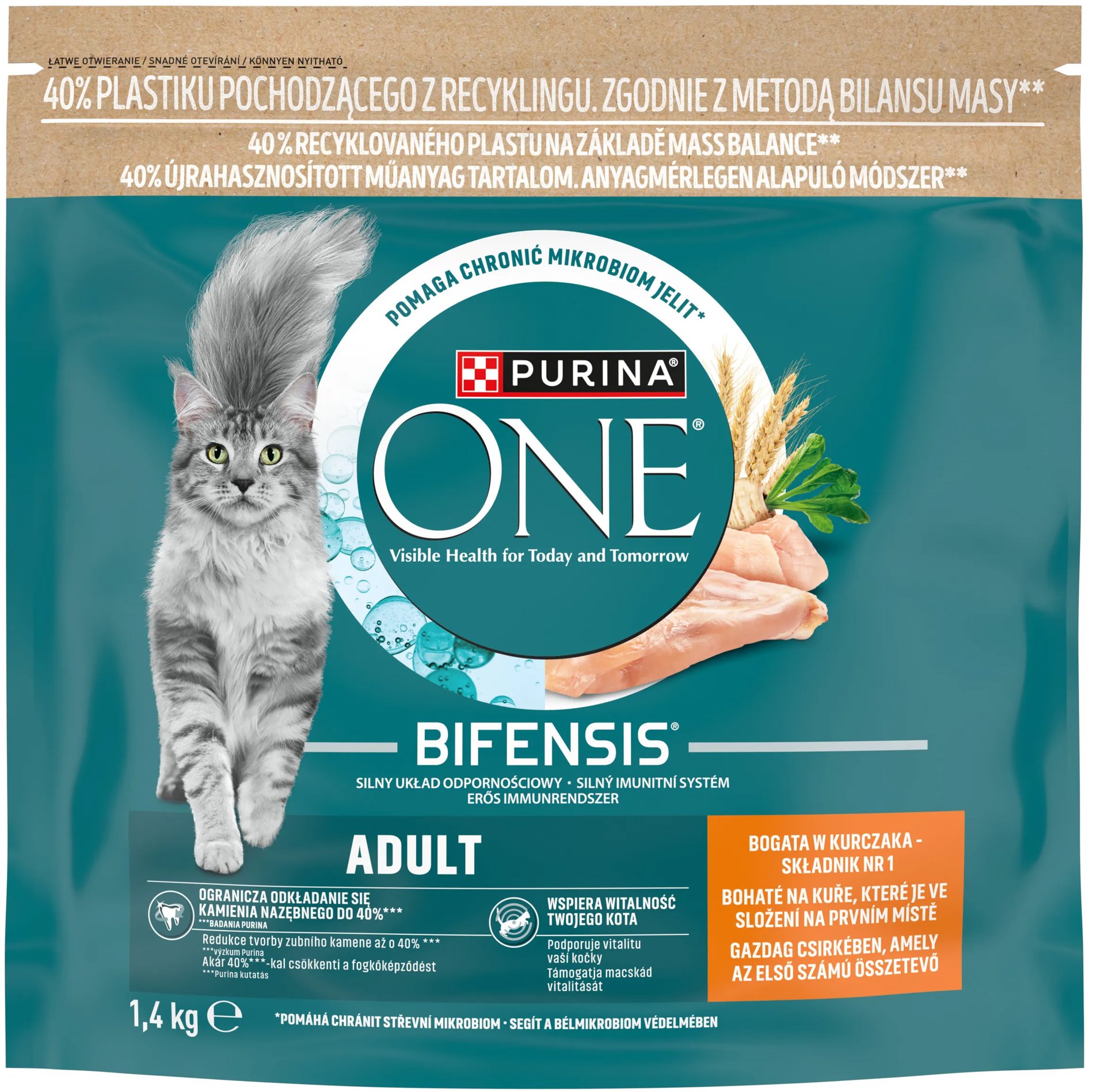 Purina ONE Bifensis Adult granuly pre mačky kura 1,4 kg