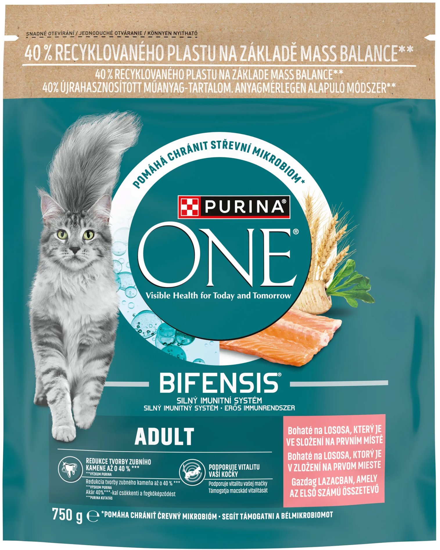 Purina ONE Bifensis Adult granuly pre mačky losos 750 g