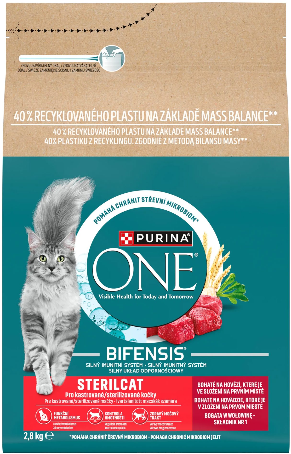 Purina ONE Bifensis Sterilcat granuly pre mačky hovädzie 2,8 kg