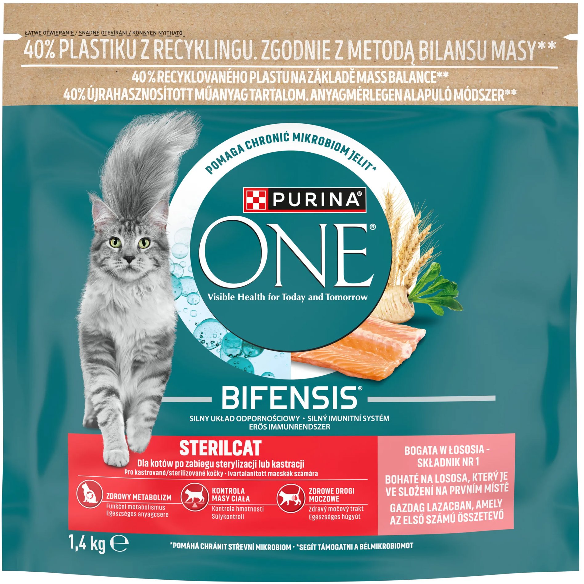 Purina ONE Bifensis Sterilcat granuly pre mačky losos 1,4 kg