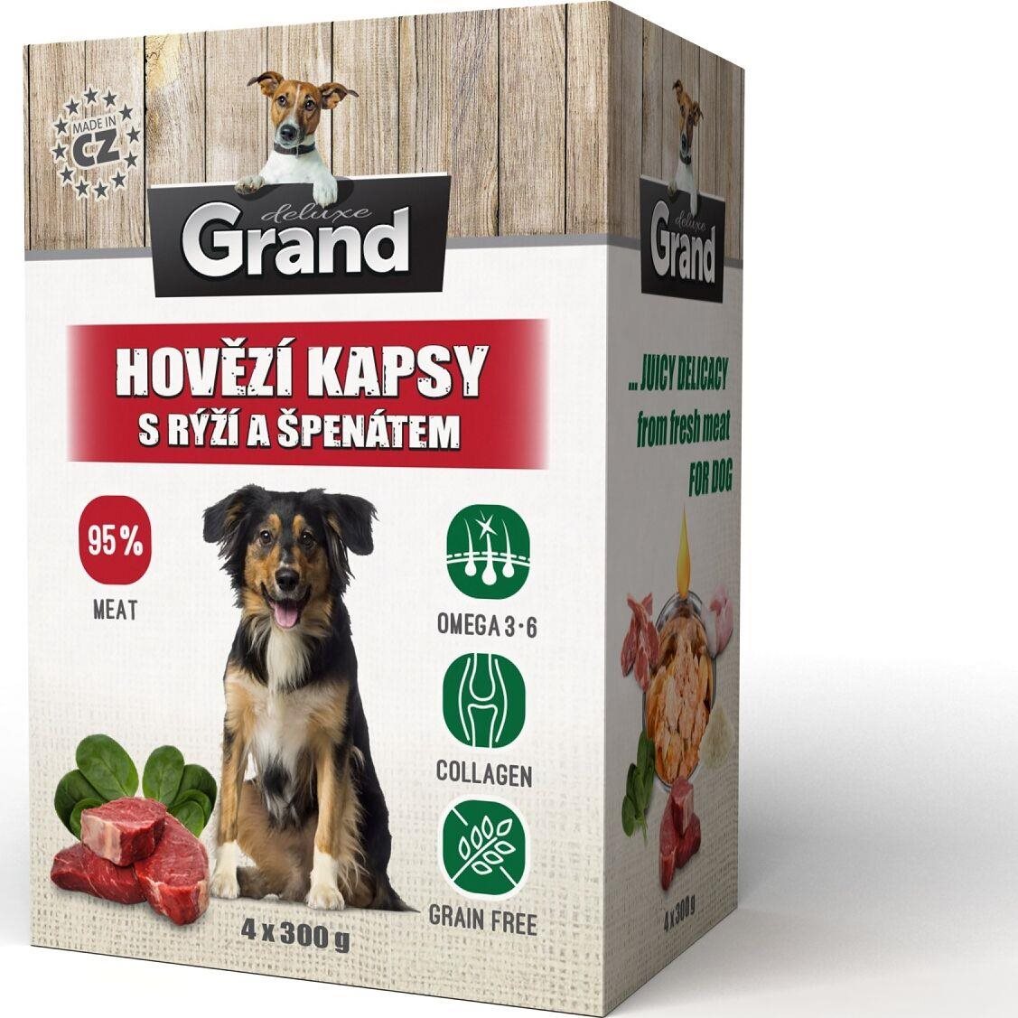 Grand deluxe hovädzie s ryžou a špenátom 4× 300 g
