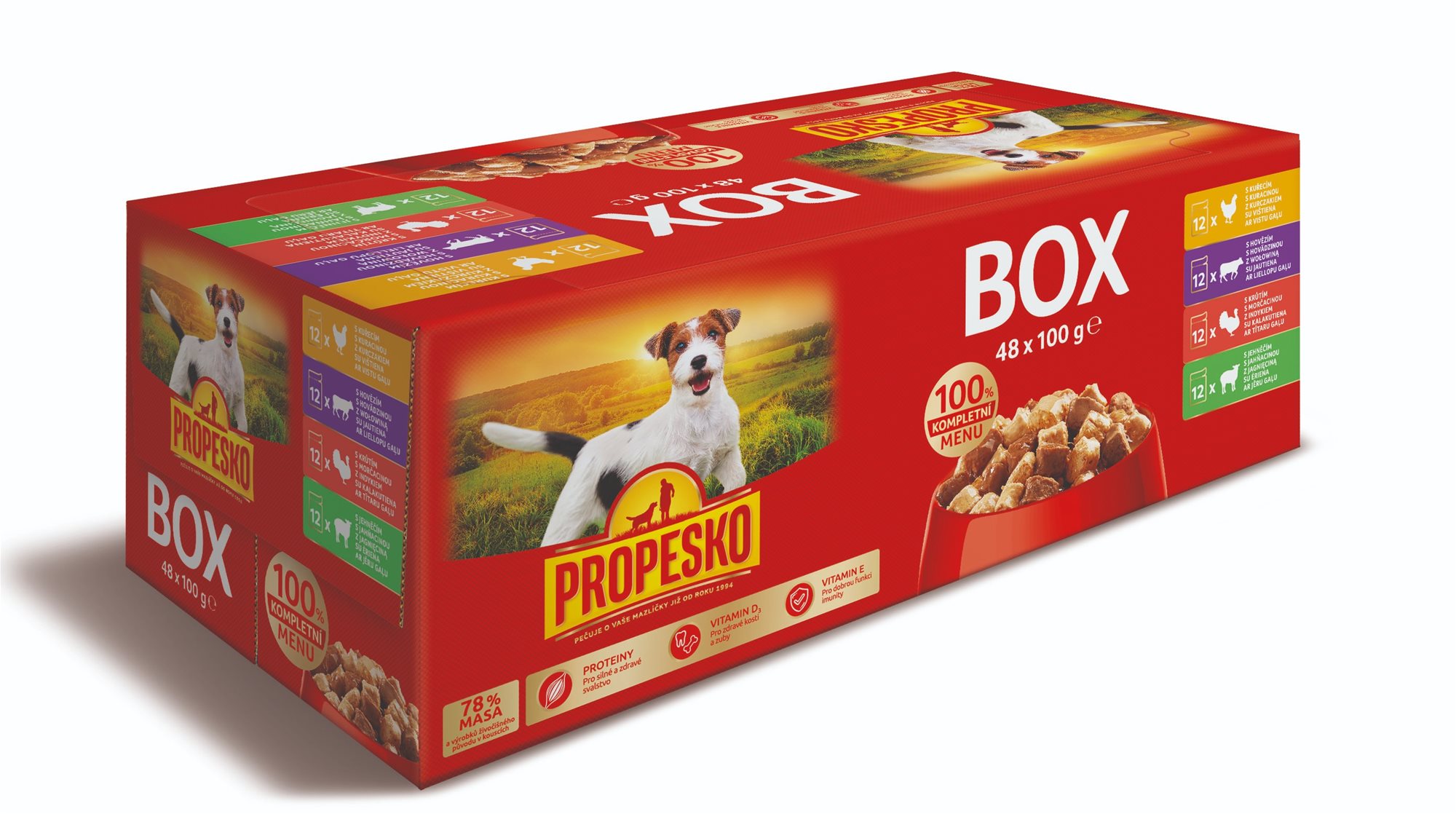 Propesko mix mäsa 48 × 100 g