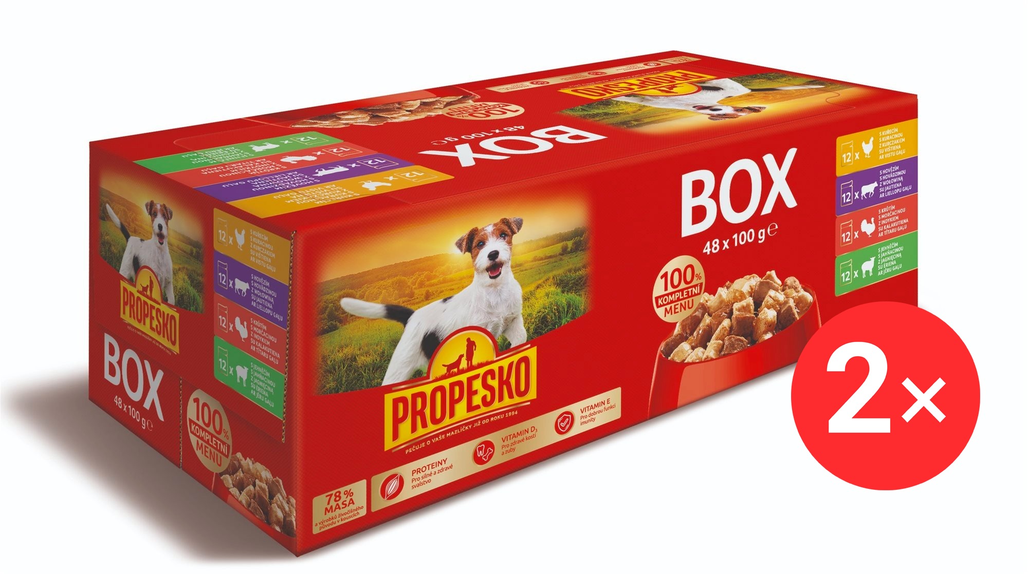 Propesko mix mäsa 48× 100 g 2 ks