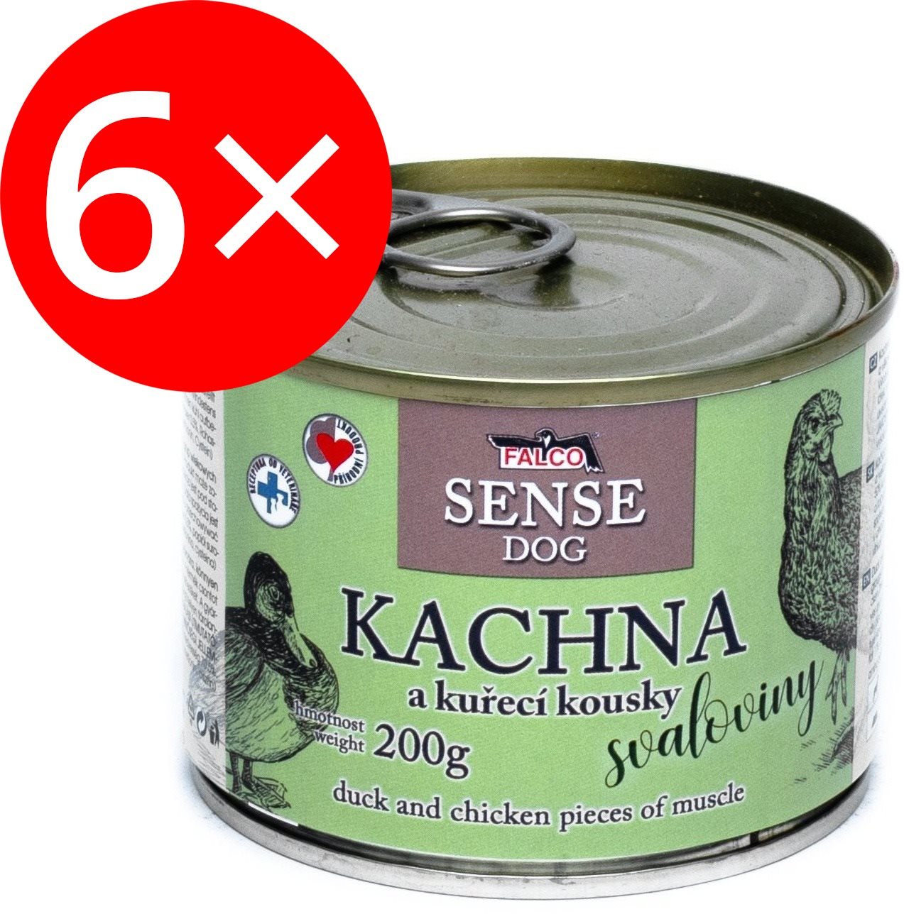 Falco Sense Dog kačka a kura 200 g 6 ks