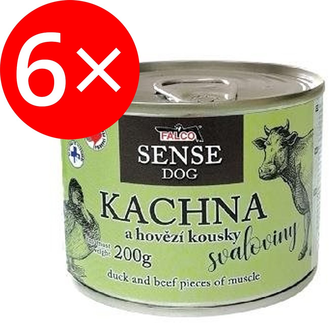 Falco Sense Dog kačka a hovädzie 200 g 6 ks