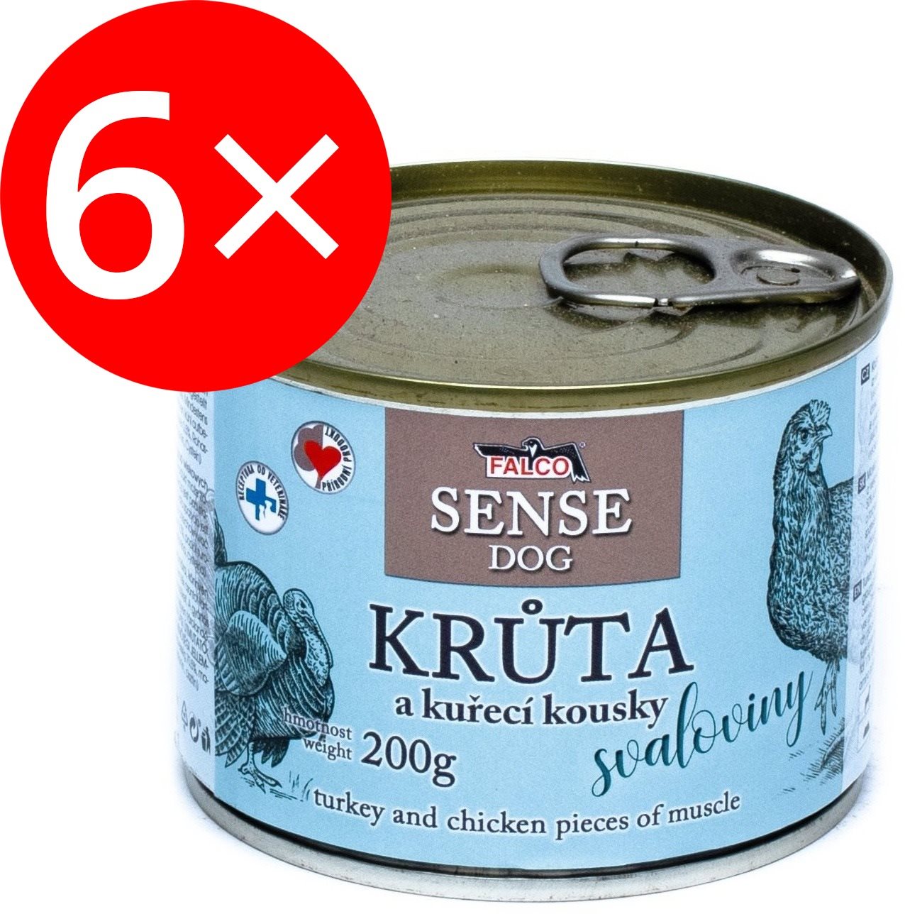 Falco Sense Dog morka a kura 200 g 6 ks