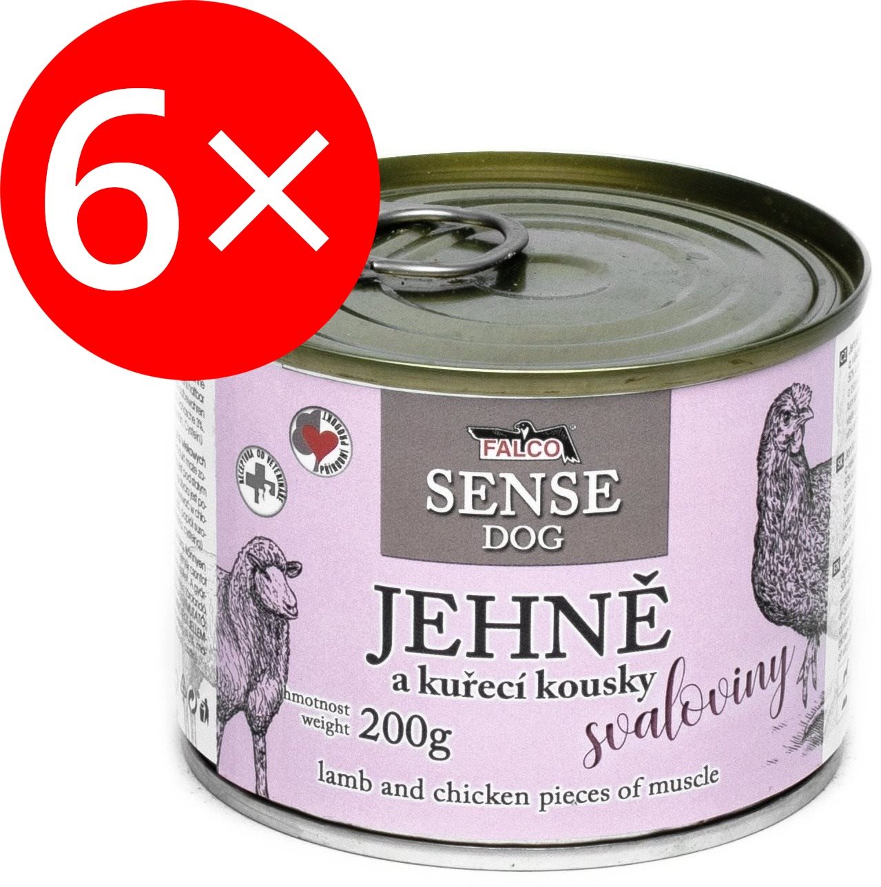 Falco Sense Dog jahňacie a kura 200 g 6 ks