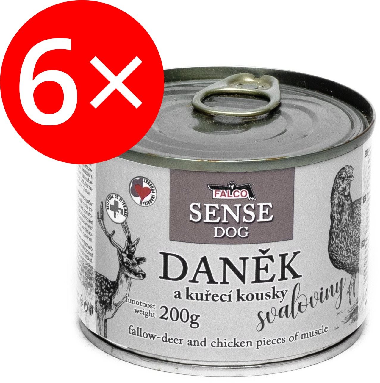 Falco Sense Dog daniel a kura 200 g 6 ks