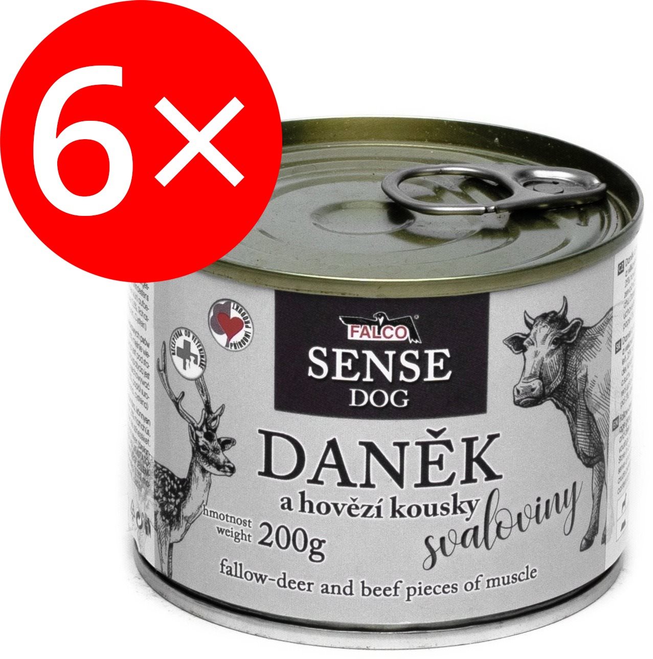 Falco Sense Dog daniel a hovädzie 200 g 6 ks