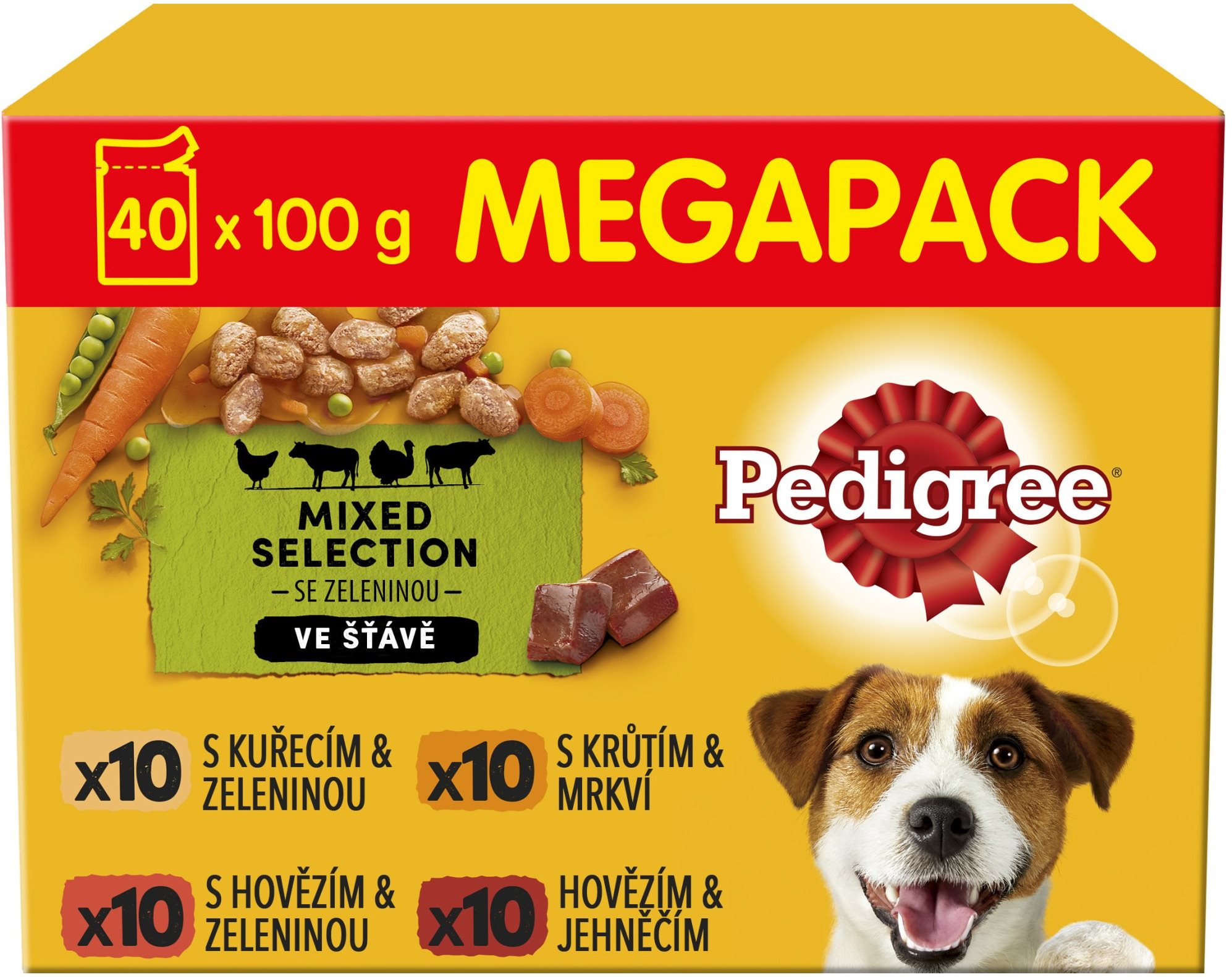 Pedigree Vital Protection kapsičky mäsový výber so zeleninou v šťave pre dospelých psov 40× 100 g