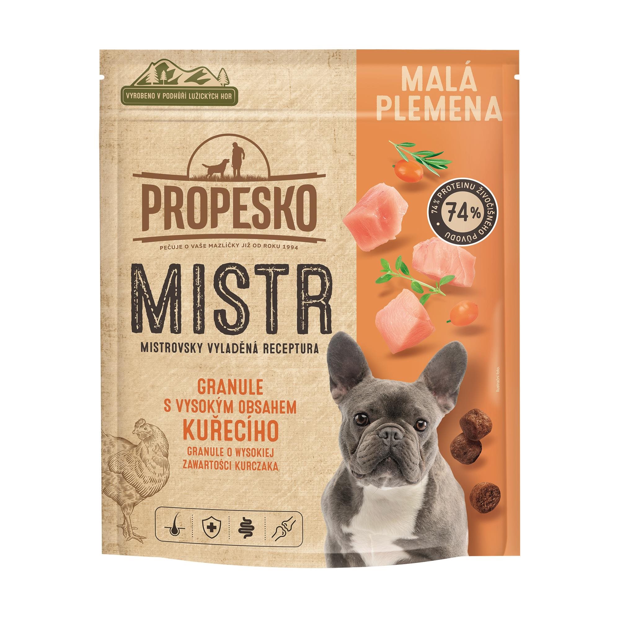 Propesko Mistr MINI granuly s čerstvým kuracím 1,5 kg