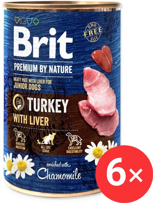 Brit Premium by Nature Turkey with Liver 6× 400 g