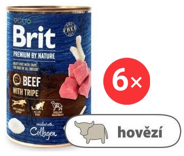 Brit Premium by Nature Beef with Tripes 6× 400 g