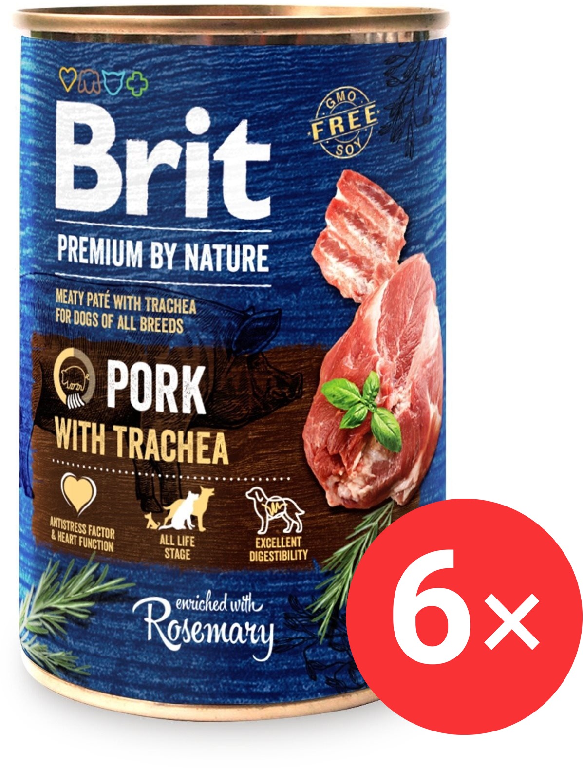 Brit Premium by Nature Pork with Trachea 6× 400 g