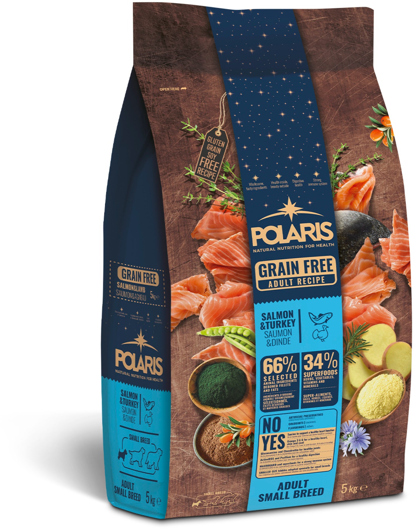 Polaris bezobilné granuly s čerstvým mäsom Adult Small Breed losos, morka 5 kg