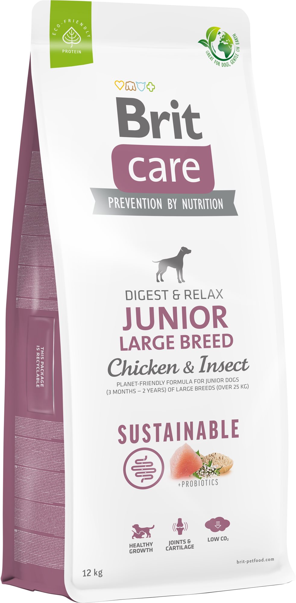Brit Care Dog Sustainable s kuracím a hmyzom Junior Large Breed 12 kg