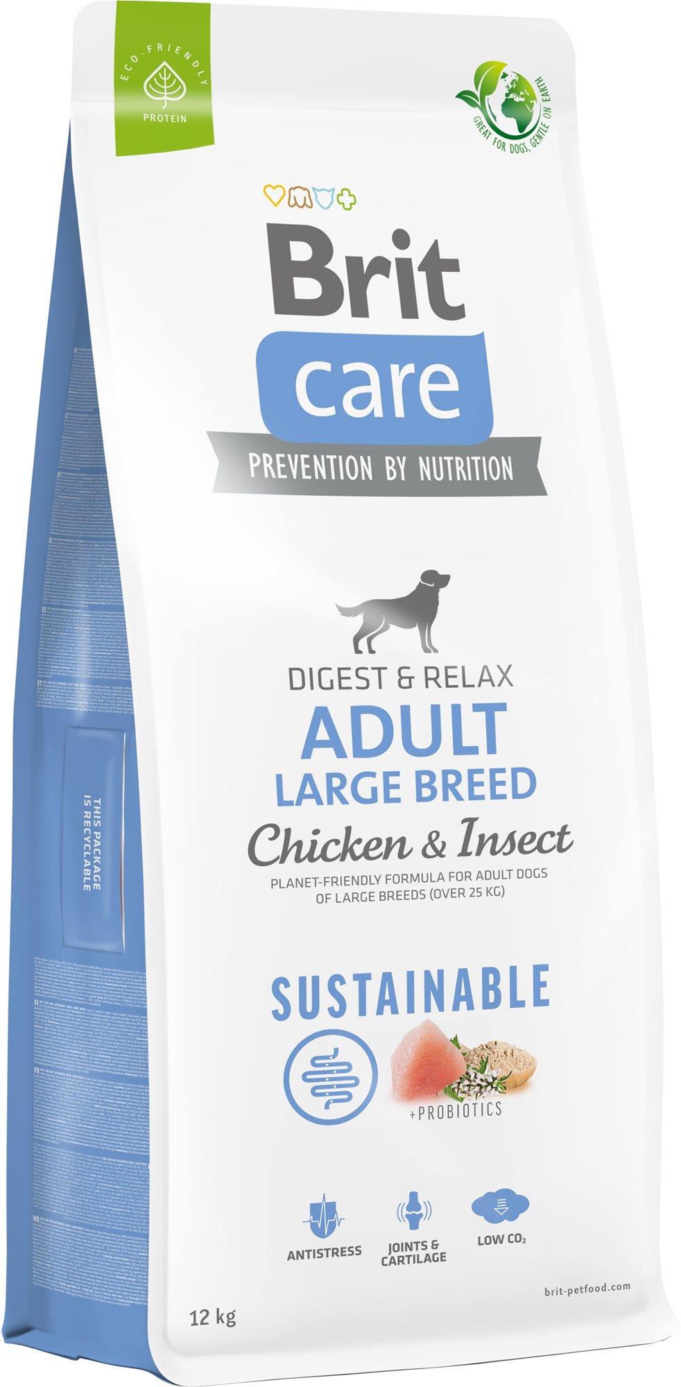 Brit Care Dog Sustainable s kuracím a hmyzom Adult Large Breed 12 kg