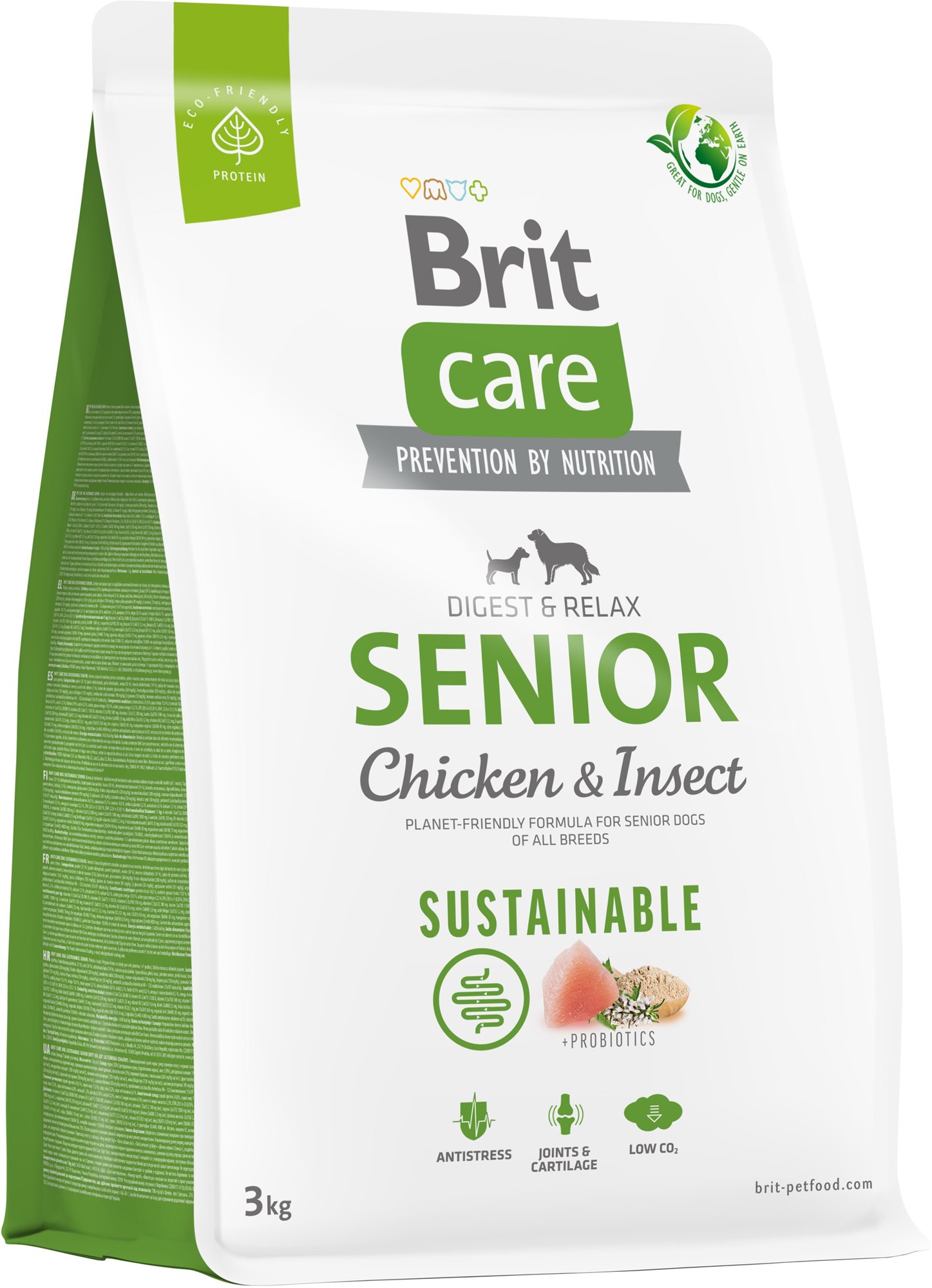 Brit Care Dog Sustainable s kuracím a hmyzom Senior 3 kg