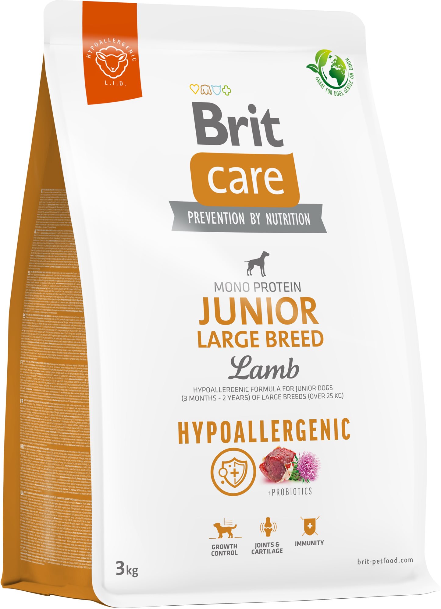 Brit Care Dog Hypoallergenic s jahňacím Junior Large Breed 3 kg
