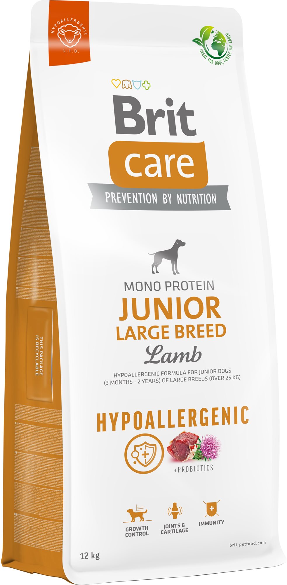 Brit Care Dog Hypoallergenic s jahňacím Junior Large Breed 12 kg
