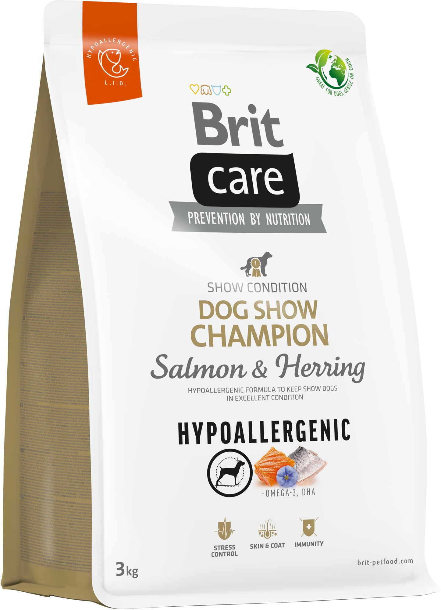 Brit Care Dog Hypoallergenic s lososom a sleďom Dog Show Champion 3 kg