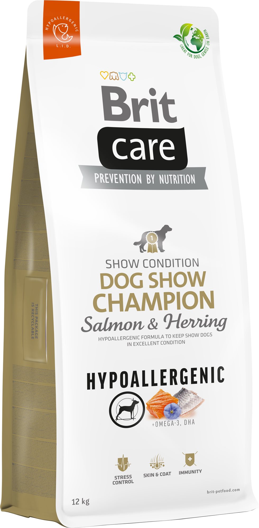 Brit Care Dog Hypoallergenic s lososom a sleďom Dog Show Champion 12 kg