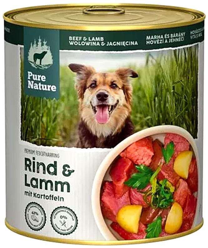 Pure Nature Dog Adult konzerva Hovädzie a Jahňacie 800 g