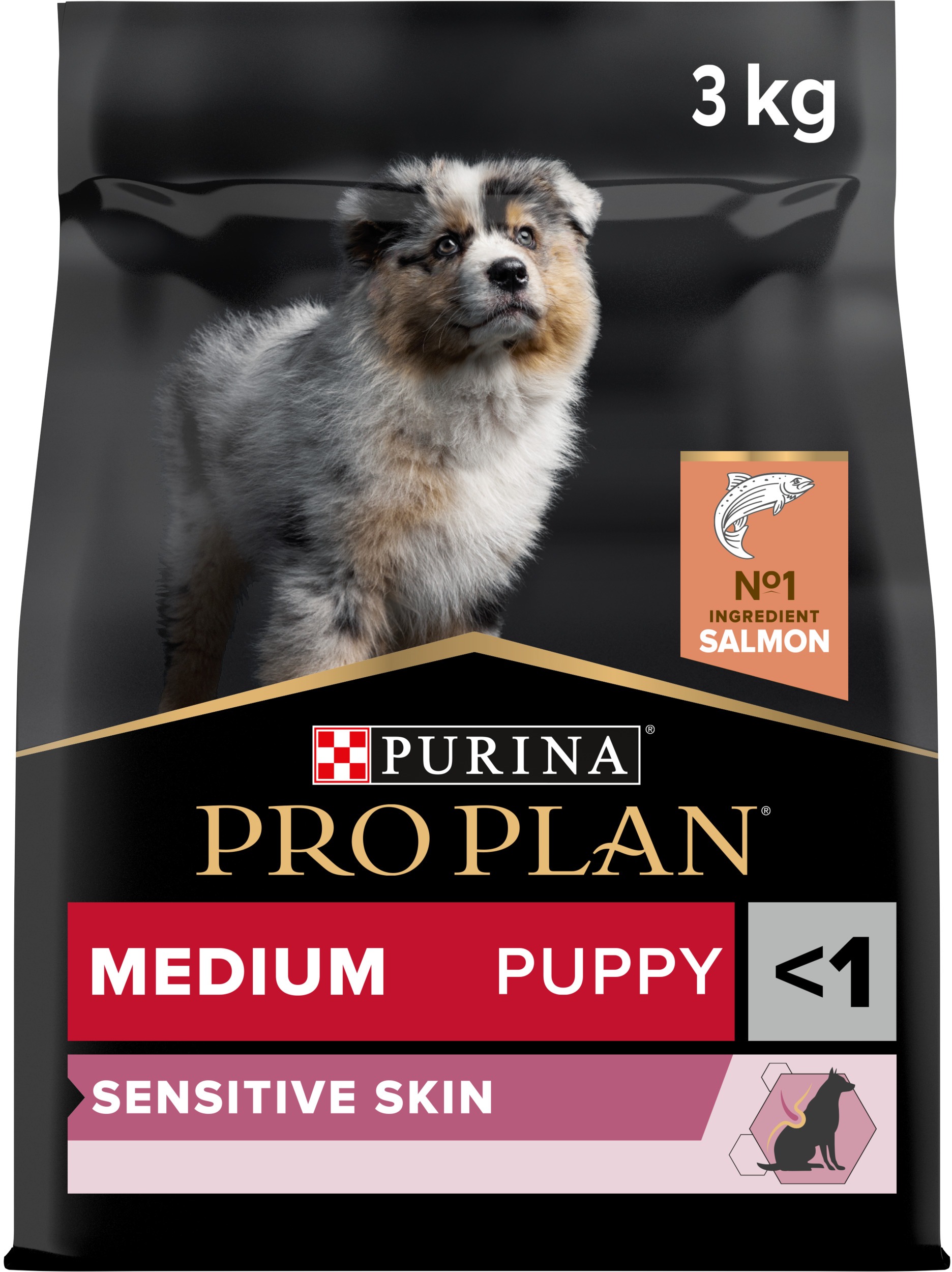 PRO PLAN Medium Puppy Sensitive Skin granuly pre šteňatá losos 3 kg