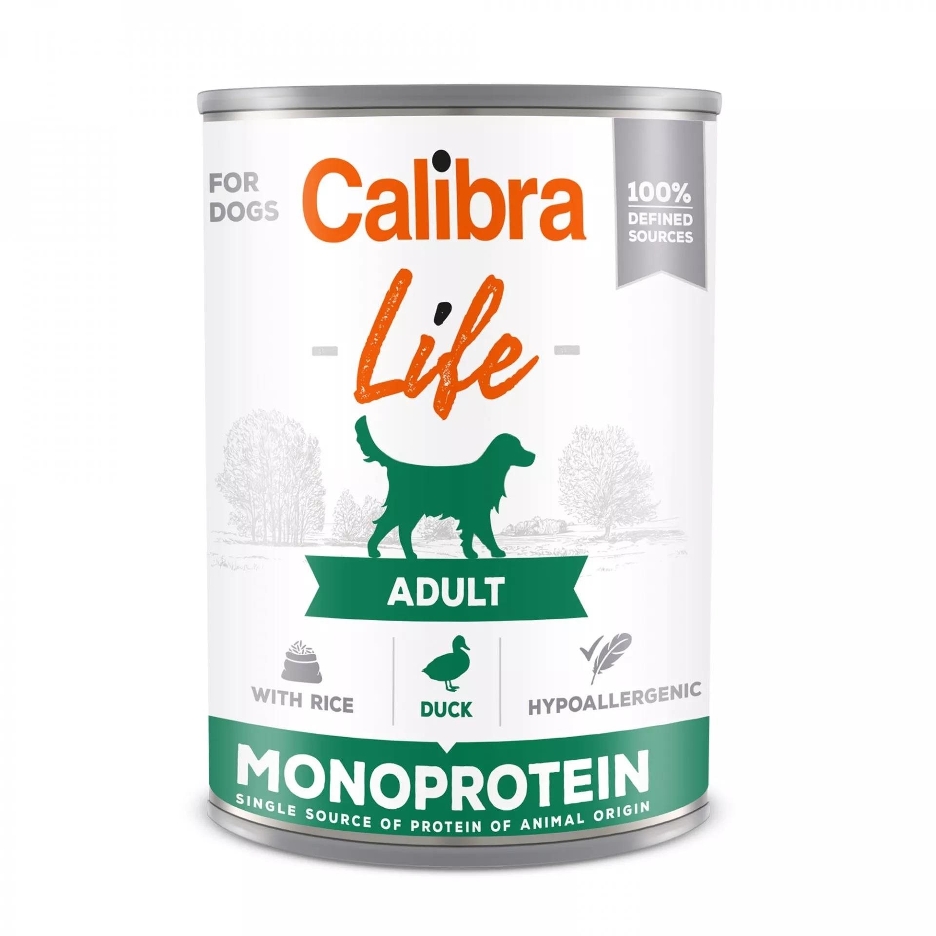 Calibra Dog Life konzerva adult duck with rice 400 g