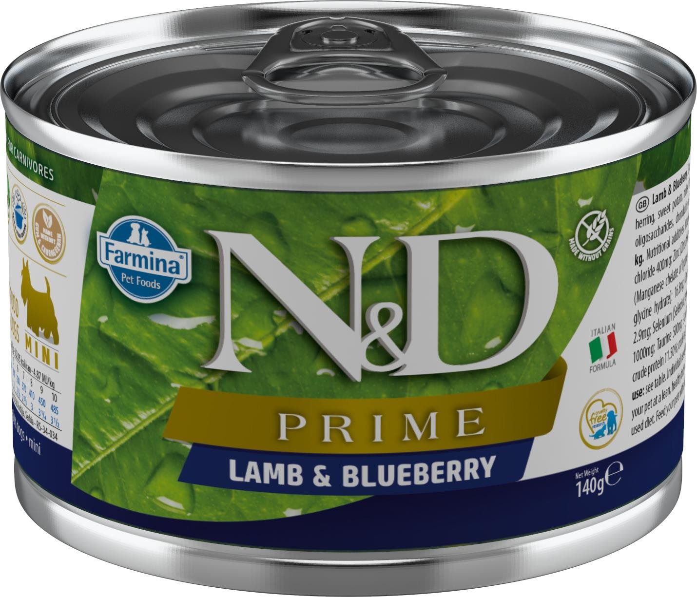 N&D Prime Dog Adult Lamb & Blueberry Mini 140 g