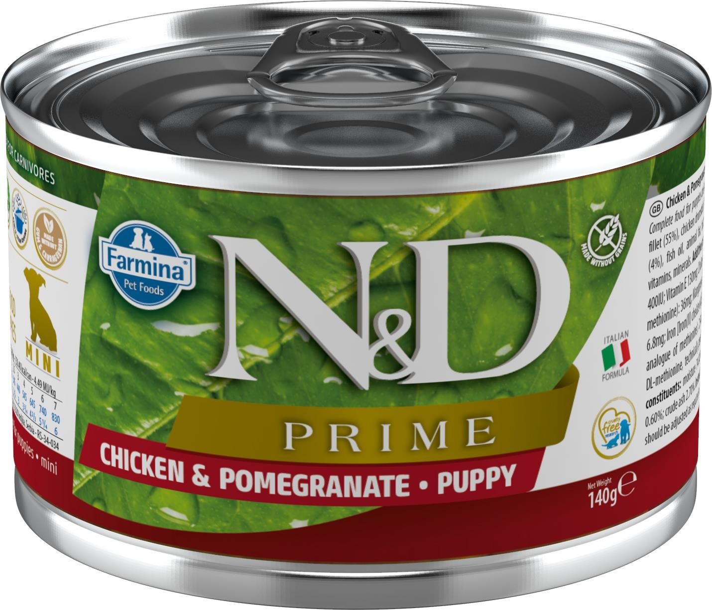 N&D Prime Dog Puppy Chicken & Pomegranate Mini 140 g