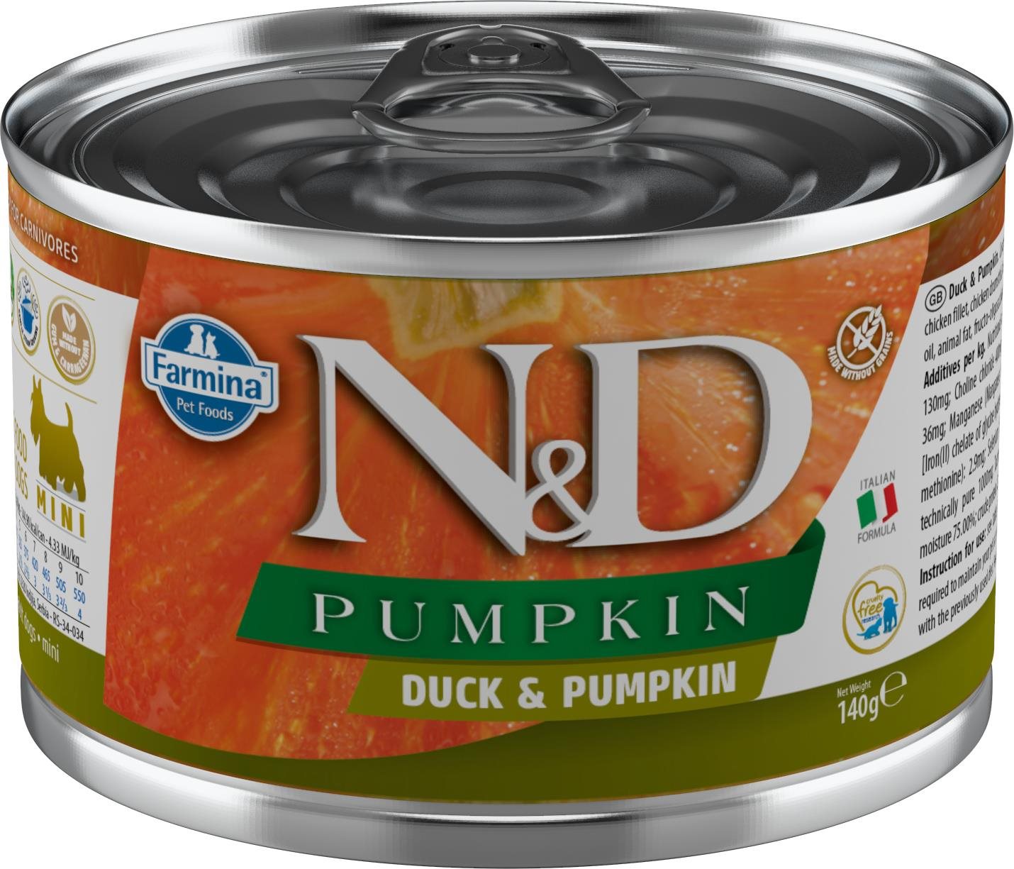 N&D Pumpkin Dog Adult Duck & Pumpkin Mini 140 g