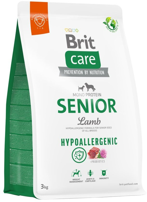 Brit Care Dog Hypoallergenic s jahňačím Senior 3 kg