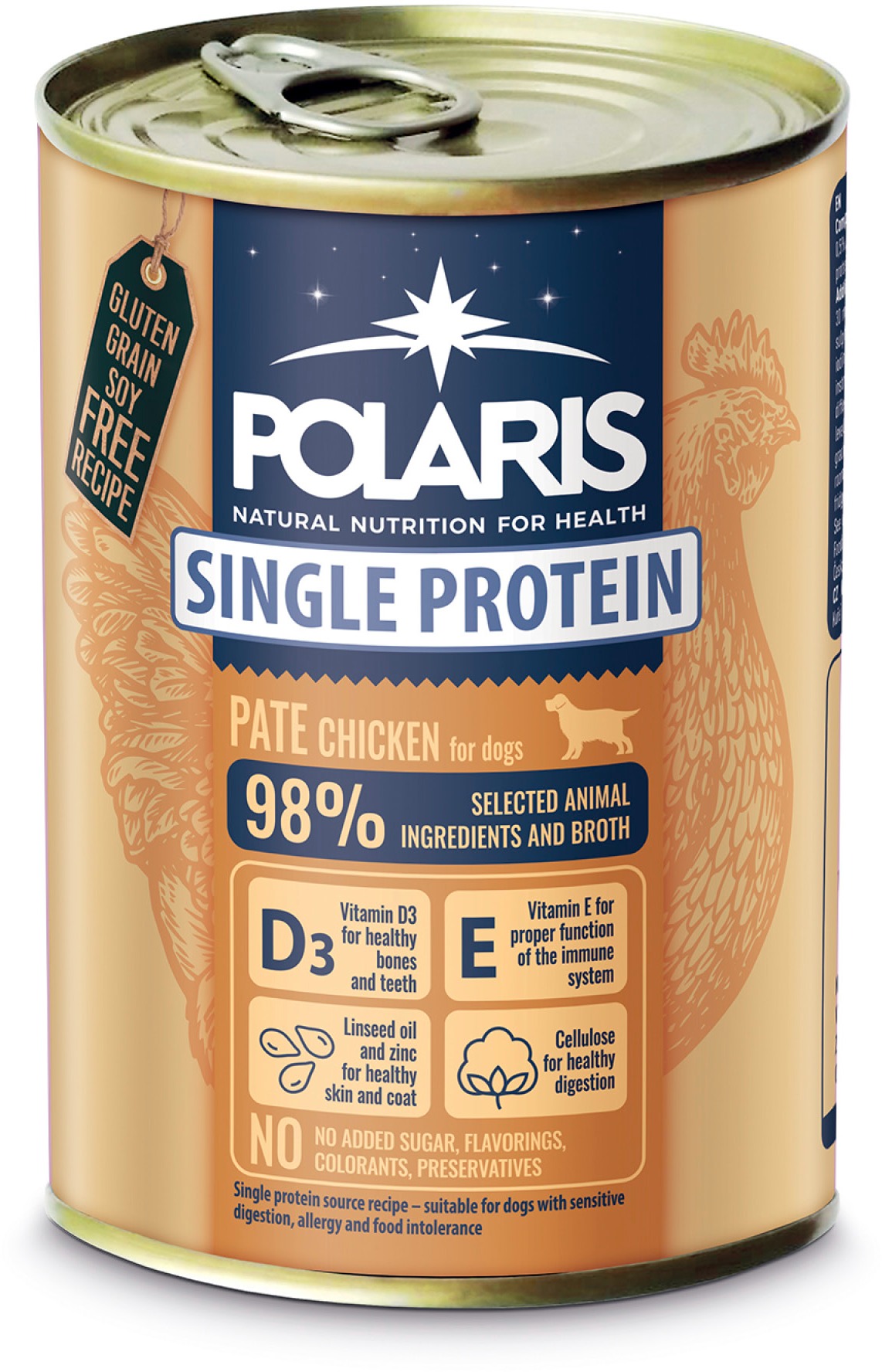 Polaris Single Protein Paté konzerva pre psov kuracia 400 g