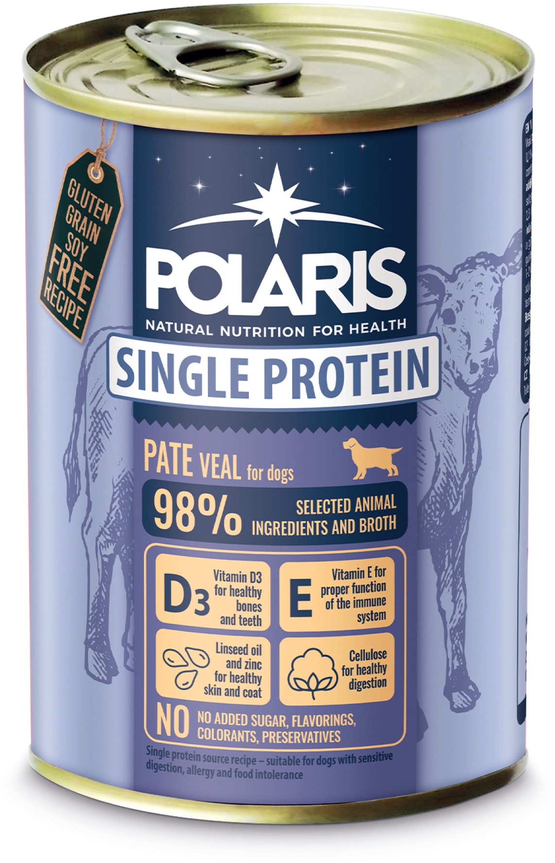 Polaris Single Protein Paté konzerva pre psov teľacia 400 g