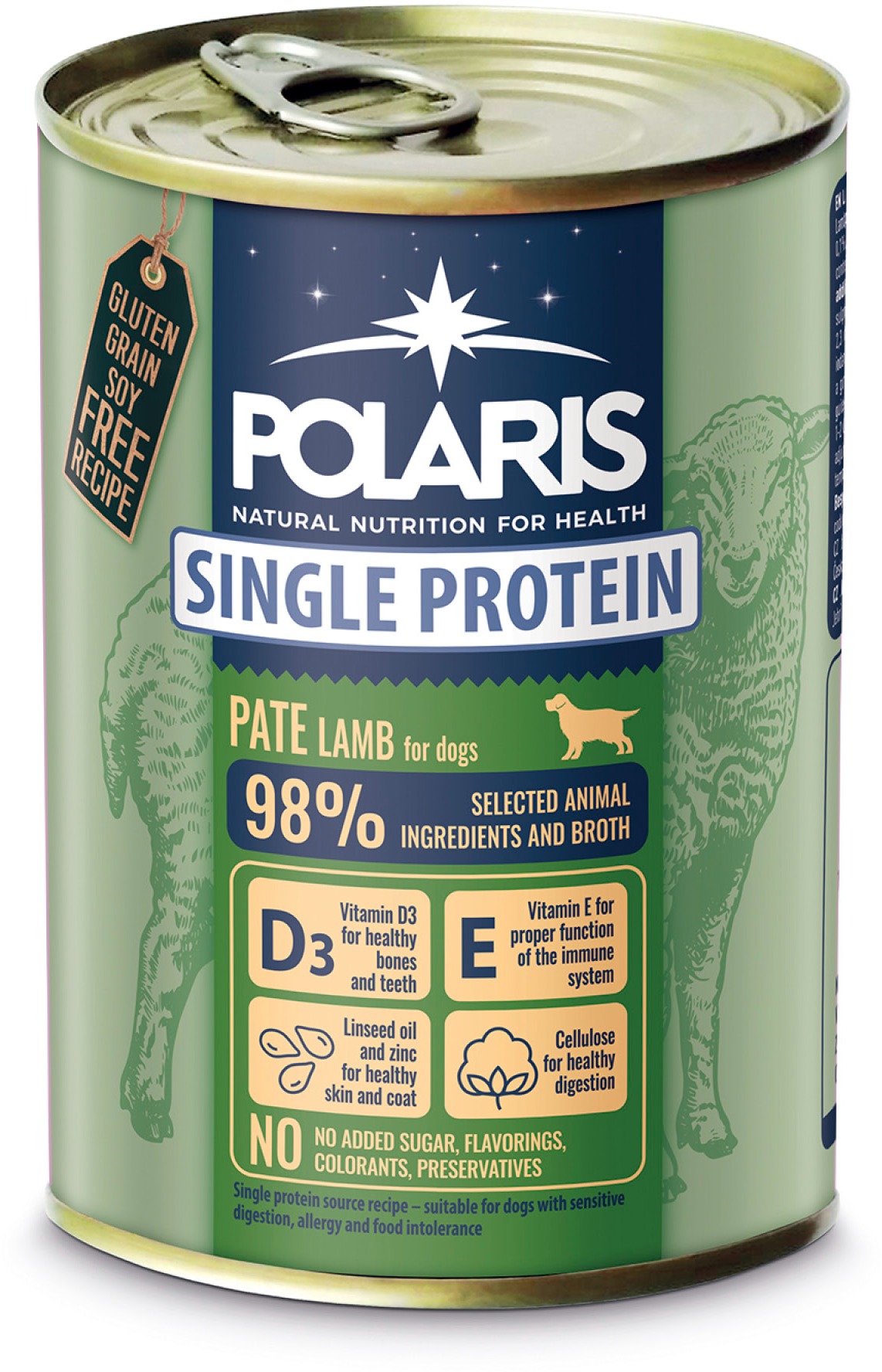 Polaris Single Protein Paté konzerva pre psov jahňacia 400 g