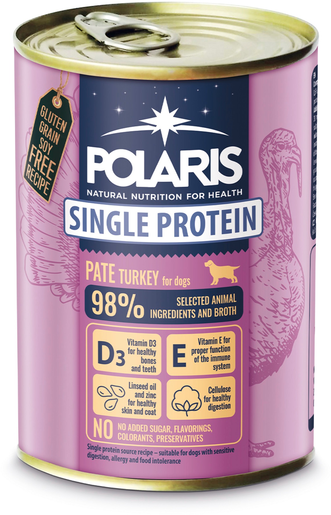 Polaris Single Protein Paté konzerva pre psov morčacia 400 g