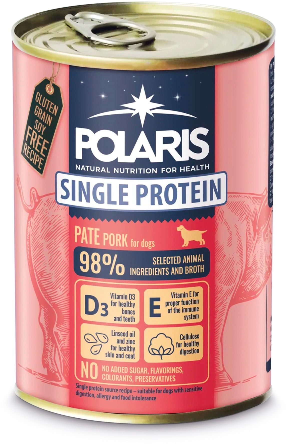 Polaris Single Protein Paté konzerva pre psov bravčová 400 g