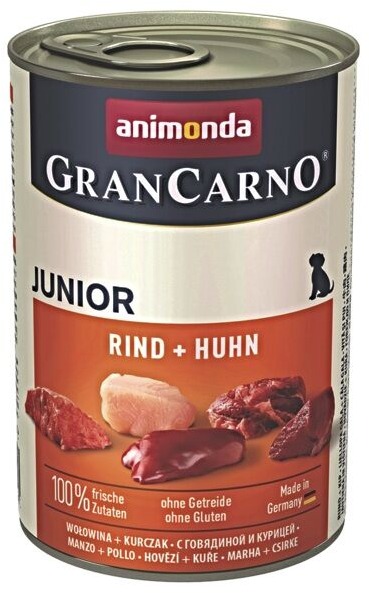 Grancarno konzerva pre psov Junior hovädzie + kuracie 400 g