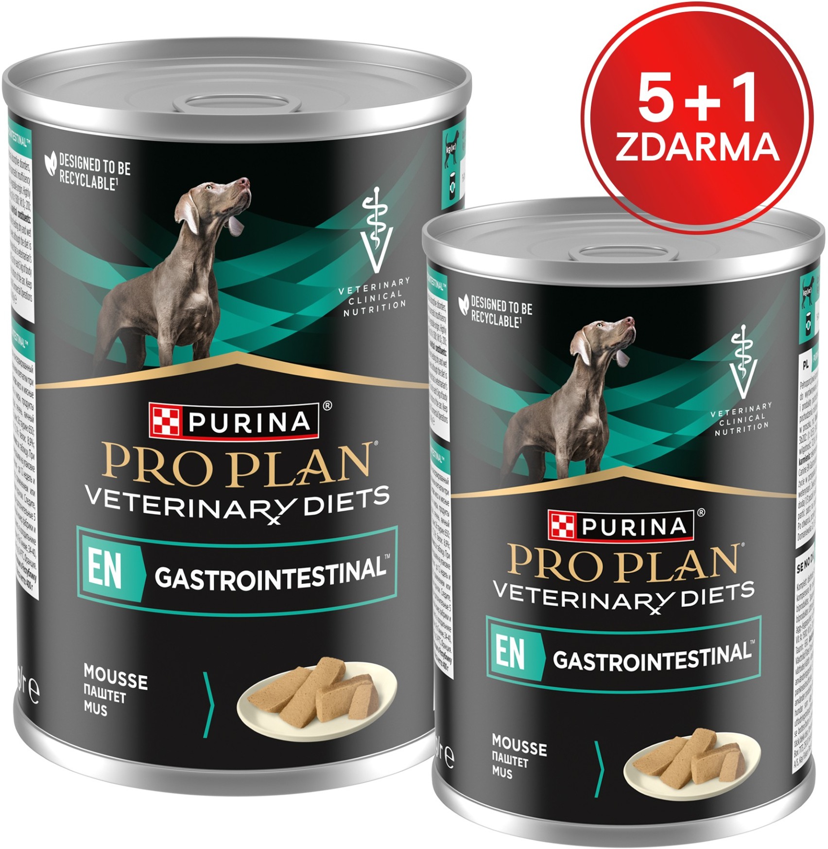 Pro Plan Veterinary Diets Canine EN Gastrointestinal 400 g 5+1 konzerva zadarmo