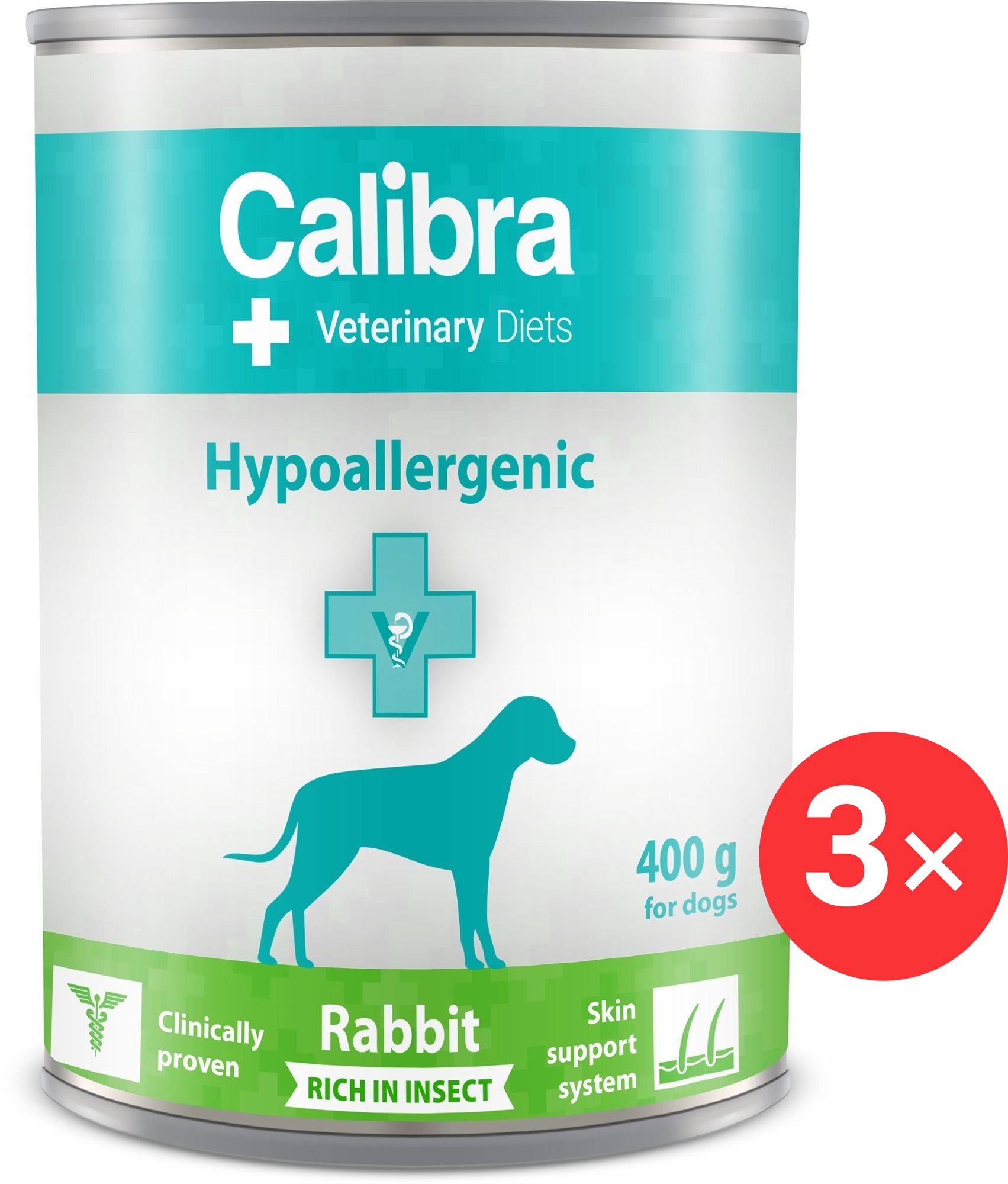 Calibra VD Dog konz. Hypoallergenic Rabbit & Insect 3× 400 g