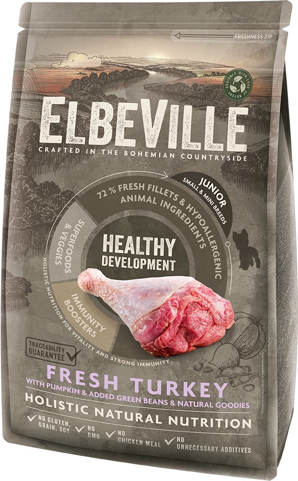 Elbeville Puppy and Junior Mini Healthy Development Fresh Turkey 1,4 kg
