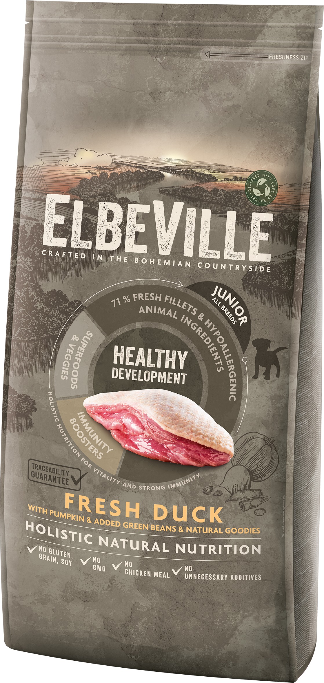 Elbeville Puppy and Junior All Breeds Healthy Development Fresh Duck 11,4 kg