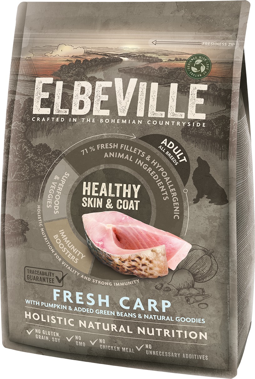 Elbeville Adult All Breeds Healthy Skin and Coat Fresh Carp 4 kg