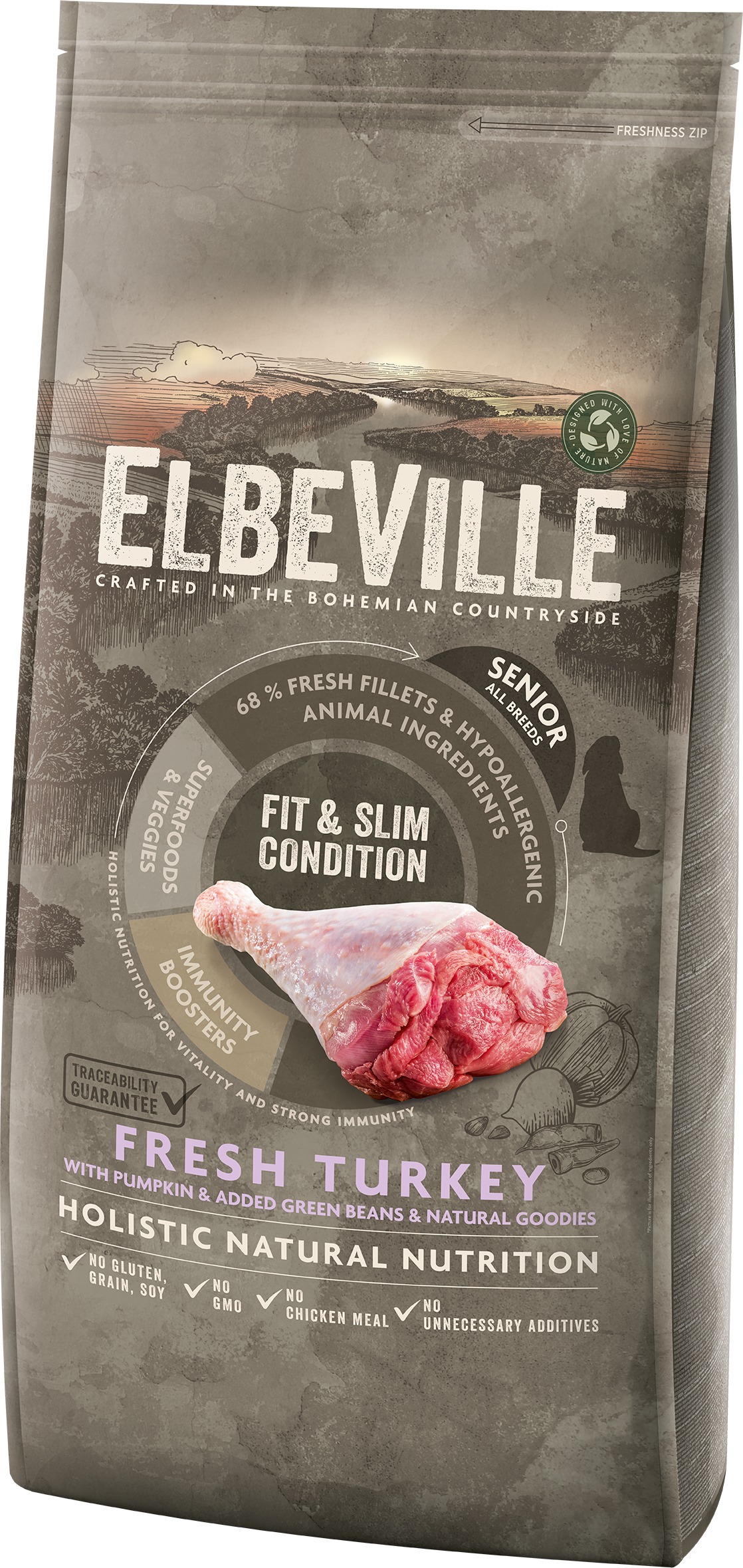 Elbeville Senior All Breeds Fit and Slim Condition Fresh Turkey 11,4 kg