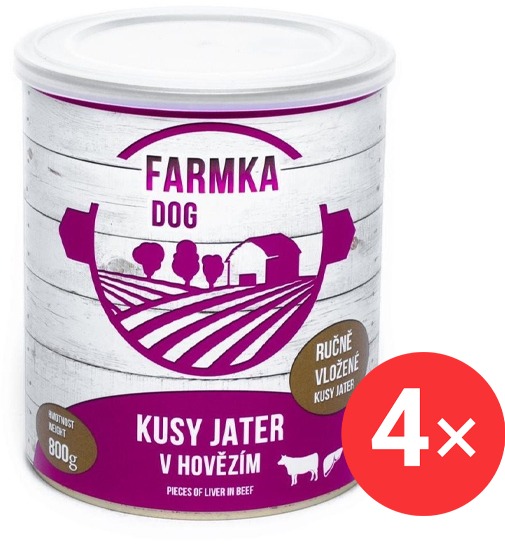 Sokol Falco FARMKA DOG s pečeňou 4× 800 g